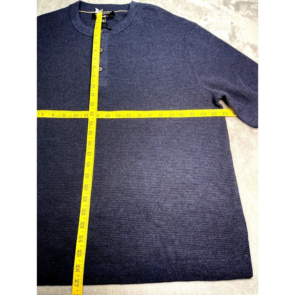 Banana Republic mens NWOT navy sweater button 100% Italian merino wool Baruffa